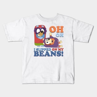 i slipped on my beans Kids T-Shirt